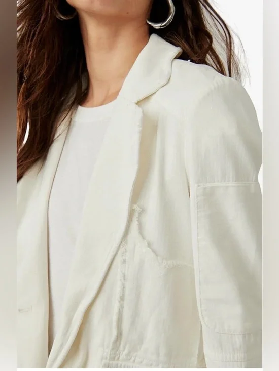 Free People Cotton Asymmetrical-Hem Harlow Blazer - Picture 4 of 16